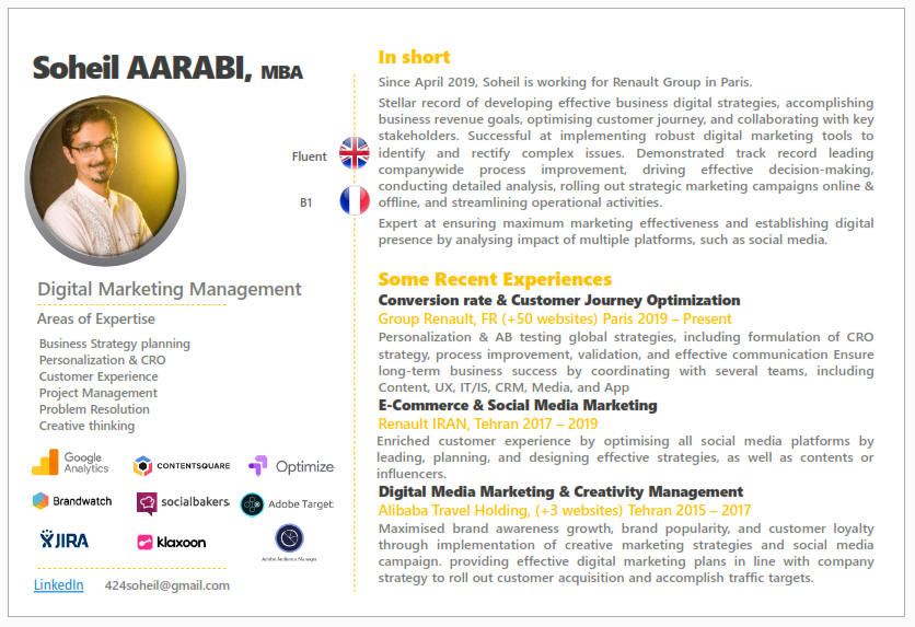 Soheil AARABI- Digital Marketing Management